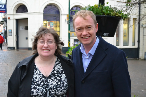 Loraine Birchall and Tim Farron