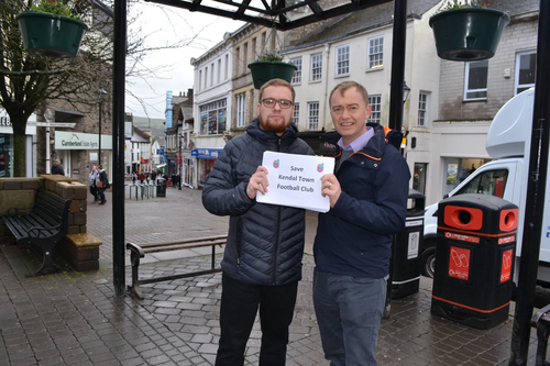 Tim with Matt Tummey from the Kendal Town Independent Supporters Club