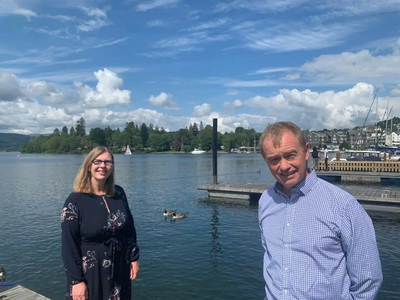 Tim with Cumbria Tourism's Gill Haigh