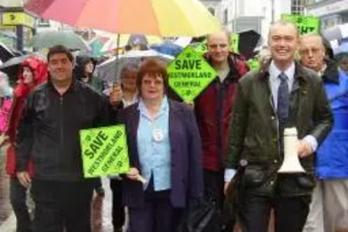 Tim leading the NHS march