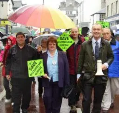 Tim leading the NHS march