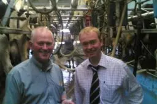 Tim at a dairy farm in Burton-in-Kendal