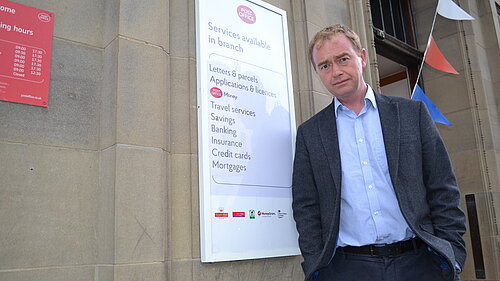 Tim outside Kendal post office