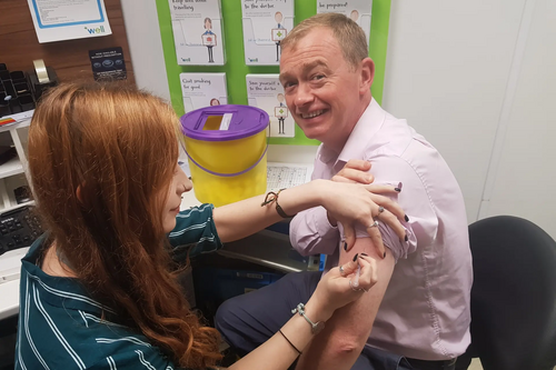 Tim getting his flu jab