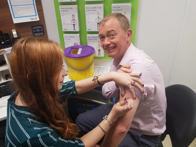 Tim getting his flu jab