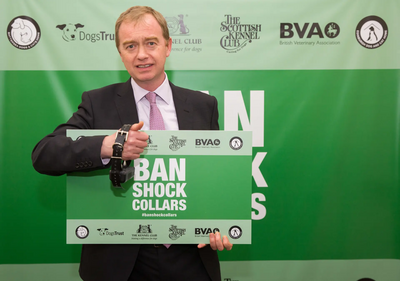 Tim at ban shock dog collar event in Parliament