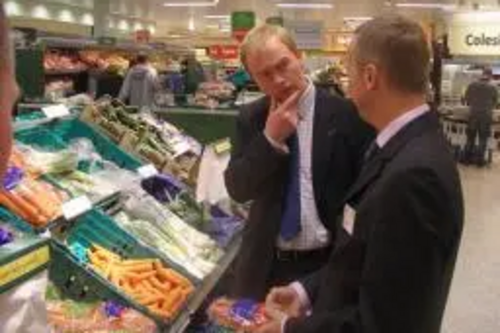 Tim with Morrisons Director of Public Relations, Richard Taylor, at the Kendal store.