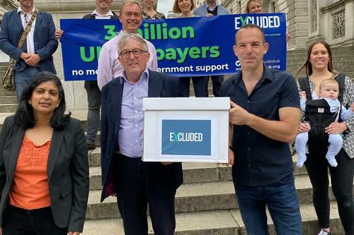 Tim with ExcludedUK campaigners