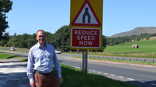 Tim on the A66 near Brough