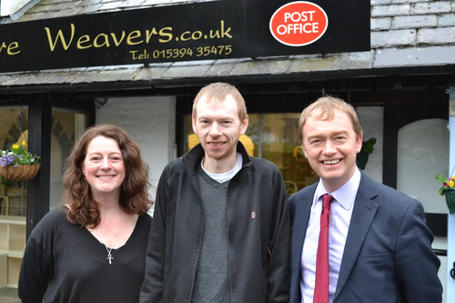 South Lakes MP Tim Farron visited the site of Grasmere’s new Post Office on Monday morning.