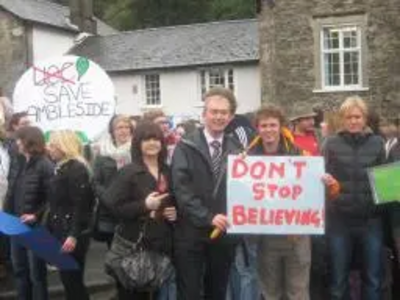 Tim on the Ambleside protest