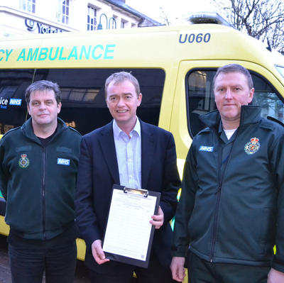 Tim with ambulance workers