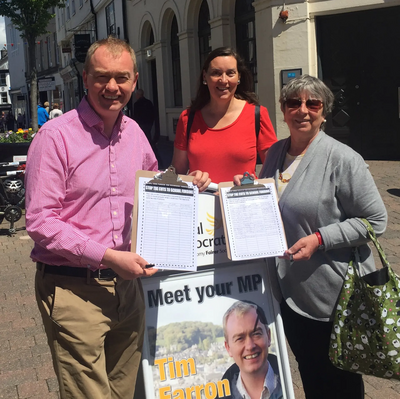 Tim with the school cuts petition