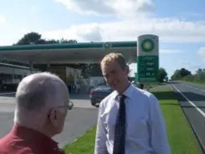 Tim at a rural petrol station