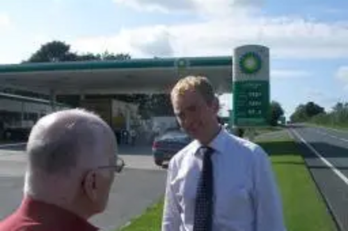 Tim at a rural petrol station