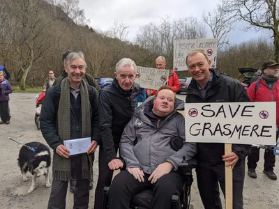 Tim with local campaigners in Grasmere