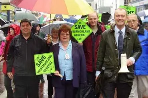 MP leading the NHS march in September 2006