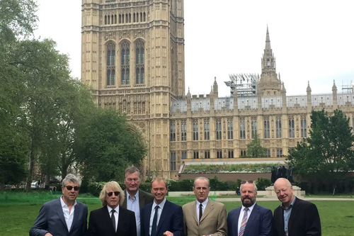 Tim with members of Status Quo and 10cc.