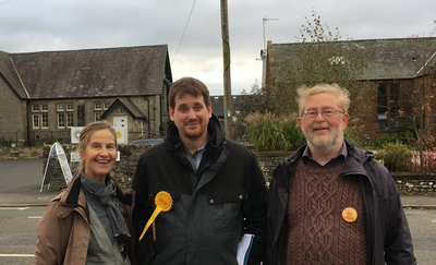 The new Shap Councillor Neil McCall [right] with Leader of the Council Virginia Taylor [left] and Penrith and the Border PPC Matt Severn [centre]