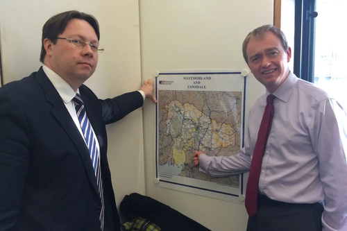 South Lakes MP Tim Farron met with Floods Minister Dan Rogerson MP to press the case for local flood defence schemes in South Lakeland.