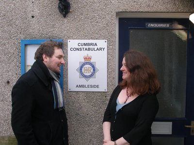 Local councillors Heidi Halliday, Vivienne Rees and David Earnshaw are fighting to stop Ambleside Police Station from being sold at auction.