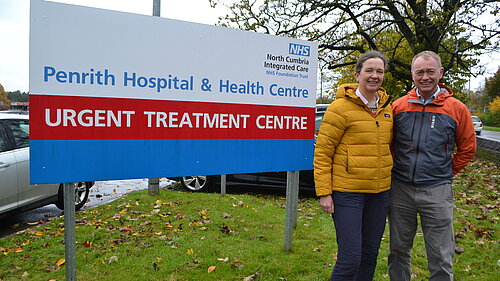 Julia and Tim outside Penrith Hospital