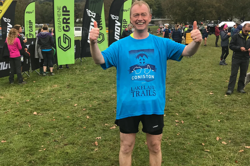 Tim during the Lakeland Trail Run in Coniston in 2019