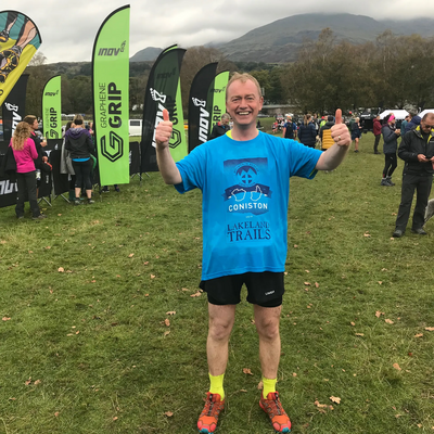 Tim during the Lakeland Trail Run in Coniston in 2019