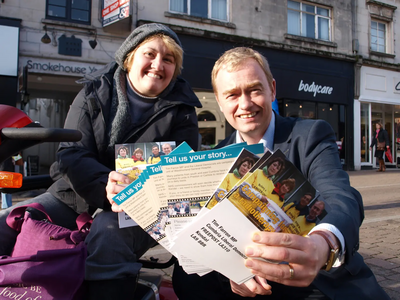 MP Tim Farron has launched a postcard which will allow local residents to tell NHS bosses their personal stories and help back the campaign to bring radiotherapy services to Westmorland General.