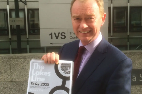 Tim outside the Department for Business' headquarters in London