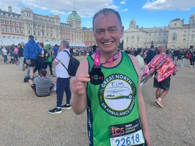 Tim after the London Marathon