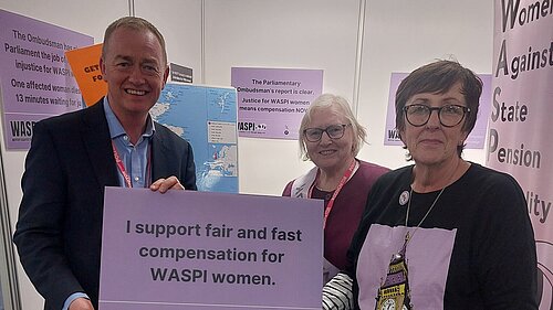 Tim alongside WASPI campaigners