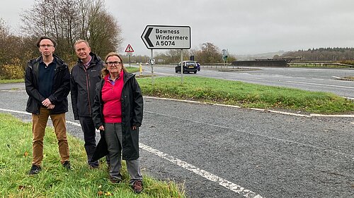 Tim Farron on the A590