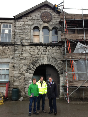 Yesterday local MP Tim Farron visited the Yarn Rooms on Aynam Road to see the ongoing work to create an arts space in Kendal.