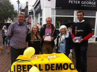 Tim at EU street stall in Kendal