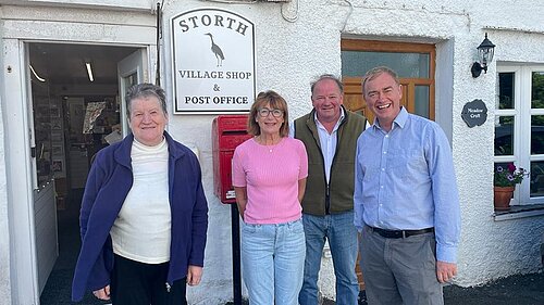 Tim outside Storth post office