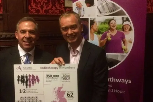 Tim at the radiotherapy reception in Parliament