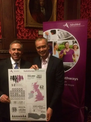 Tim at the radiotherapy reception in Parliament