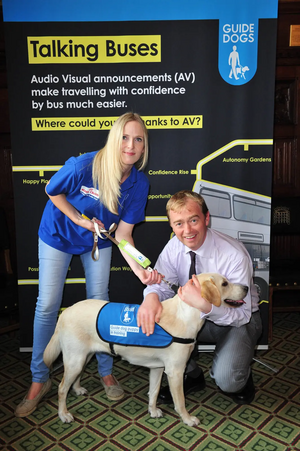 South Lakes MP showed his support for a campaign led by the charity Guide Dogs to make travelling by bus easier for people with sight loss.