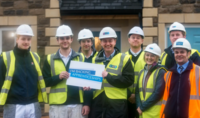 Tim Farron with apprentices