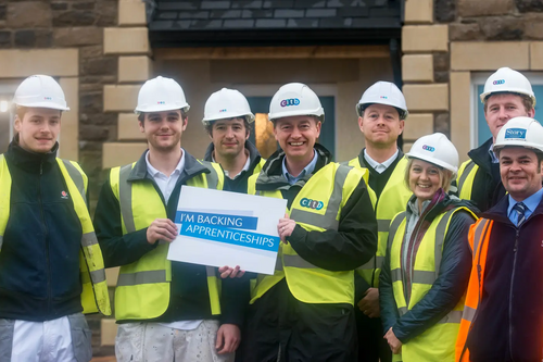 Tim Farron with apprentices