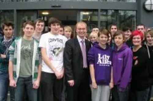 Tim with Kendal college students