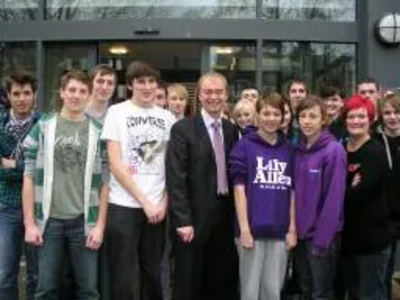 Tim with Kendal college students