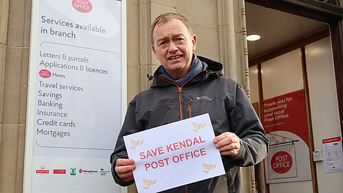 Tim outside Kendal Post Office