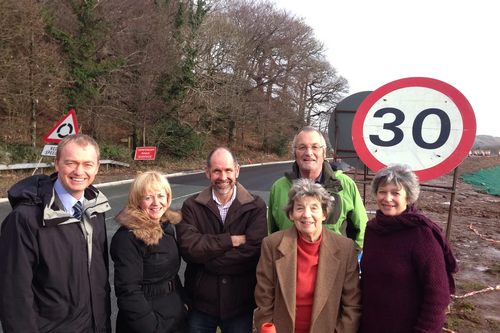 South Lakes MP Tim Farron has been to the site of the Greenodd roundabout to see the progress of the work.