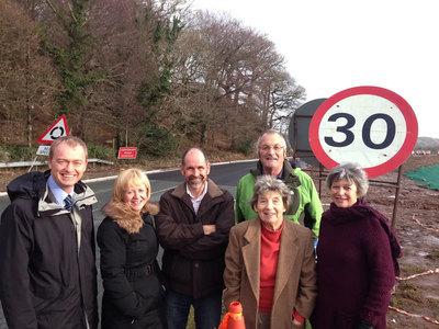 South Lakes MP Tim Farron has been to the site of the Greenodd roundabout to see the progress of the work.