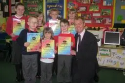 Photo attached: Tim Farron MP with pupils Maddie Birks, Finlay Quarry, Finlay Mason, Louis Knaggs, Joshua Shorrock, Lucy Dixon & Lara Johnson