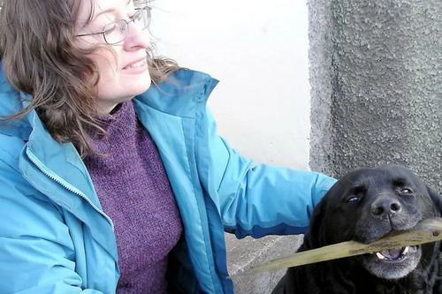 Loraine and her dog Poppy