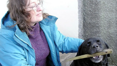 Loraine and her dog Poppy