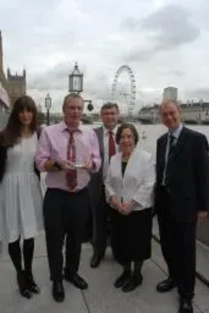 Tim Farron with his constituent Bob Whittall who was presented with an Animal Action award